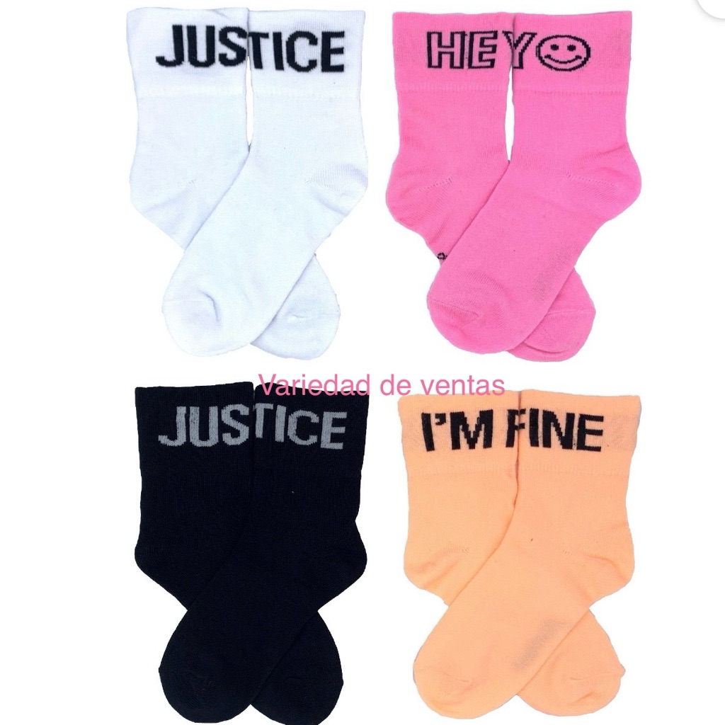 Justice, Girls Turn-Cuff Crew Socks, 4-Pairs, Sizes M-L